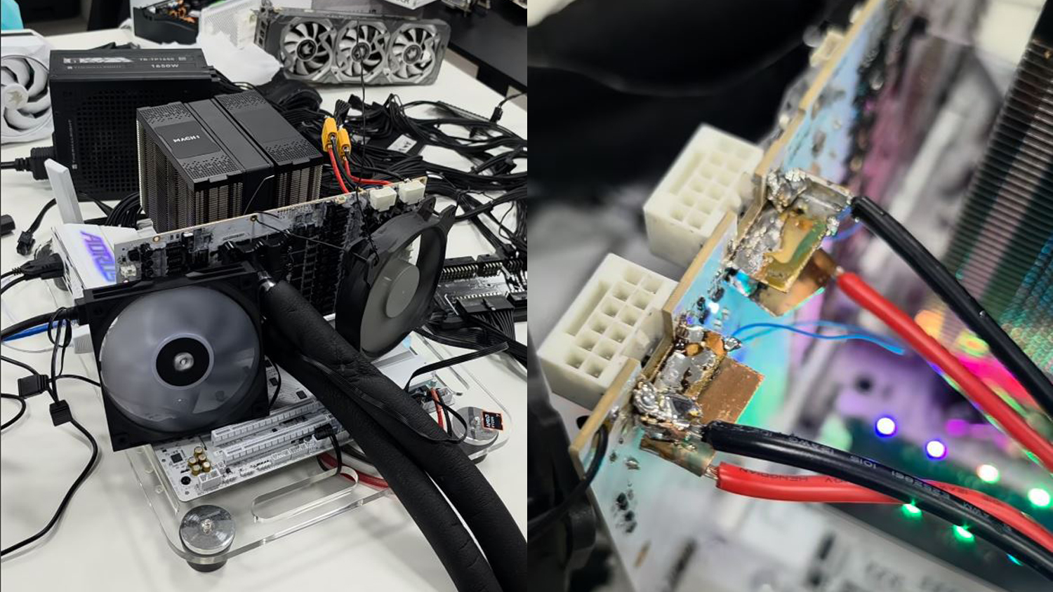 TecLab припаяла кабели питания напрямую к плате GeForce RTX 5090 для защиты от возгорания