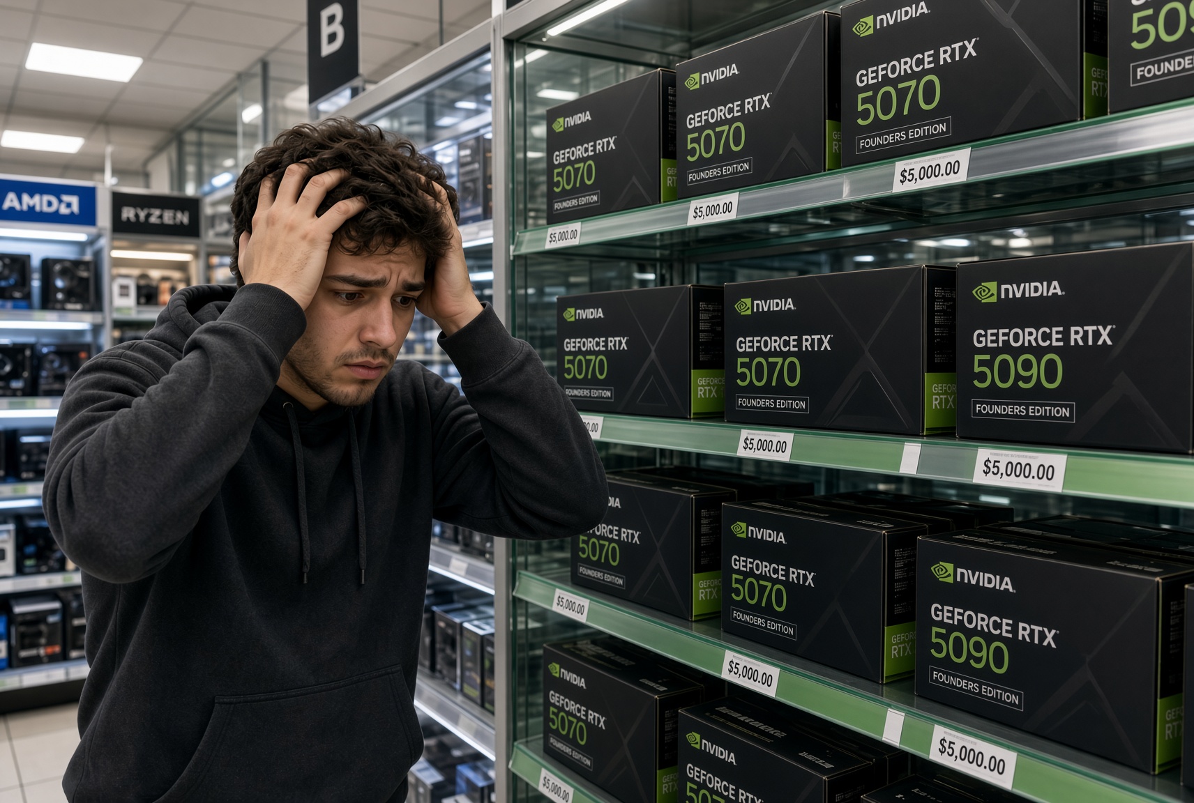Видеокарты Nvidia RTX 50 дорожают в Европе: рост цен превысил 20% за недели