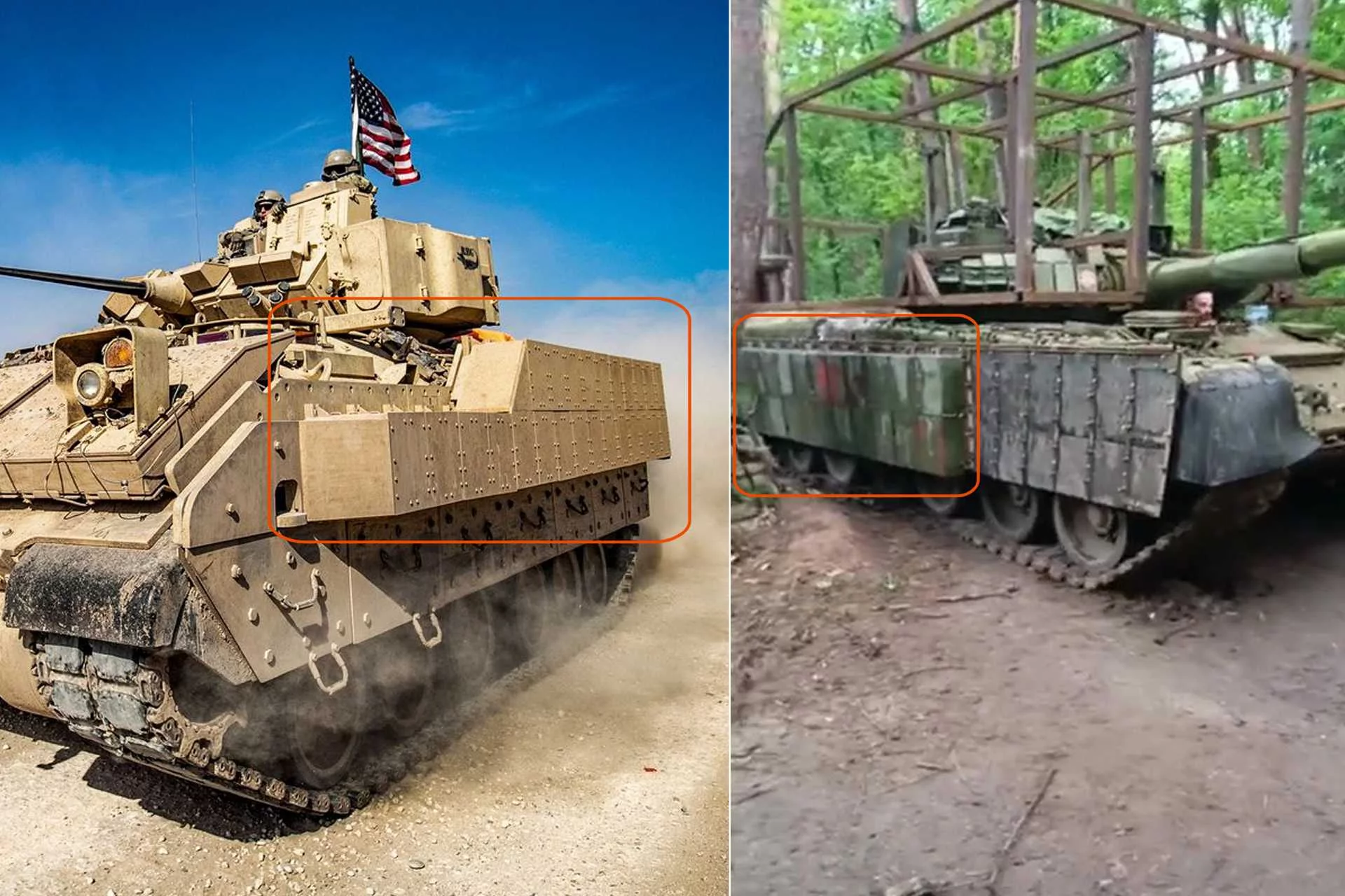 American Armor on Russian T-80BV Tank: How Bradley Helped Our Tankers